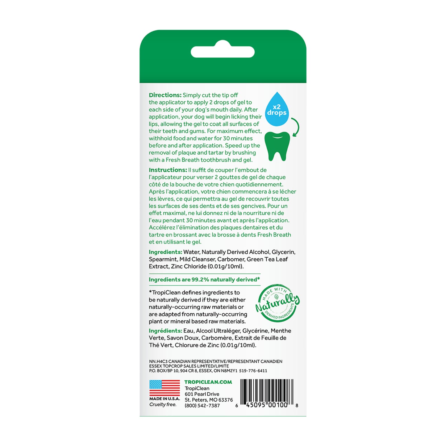 TropiClean Fresh Breath Oral Care Clean Teeth Gel