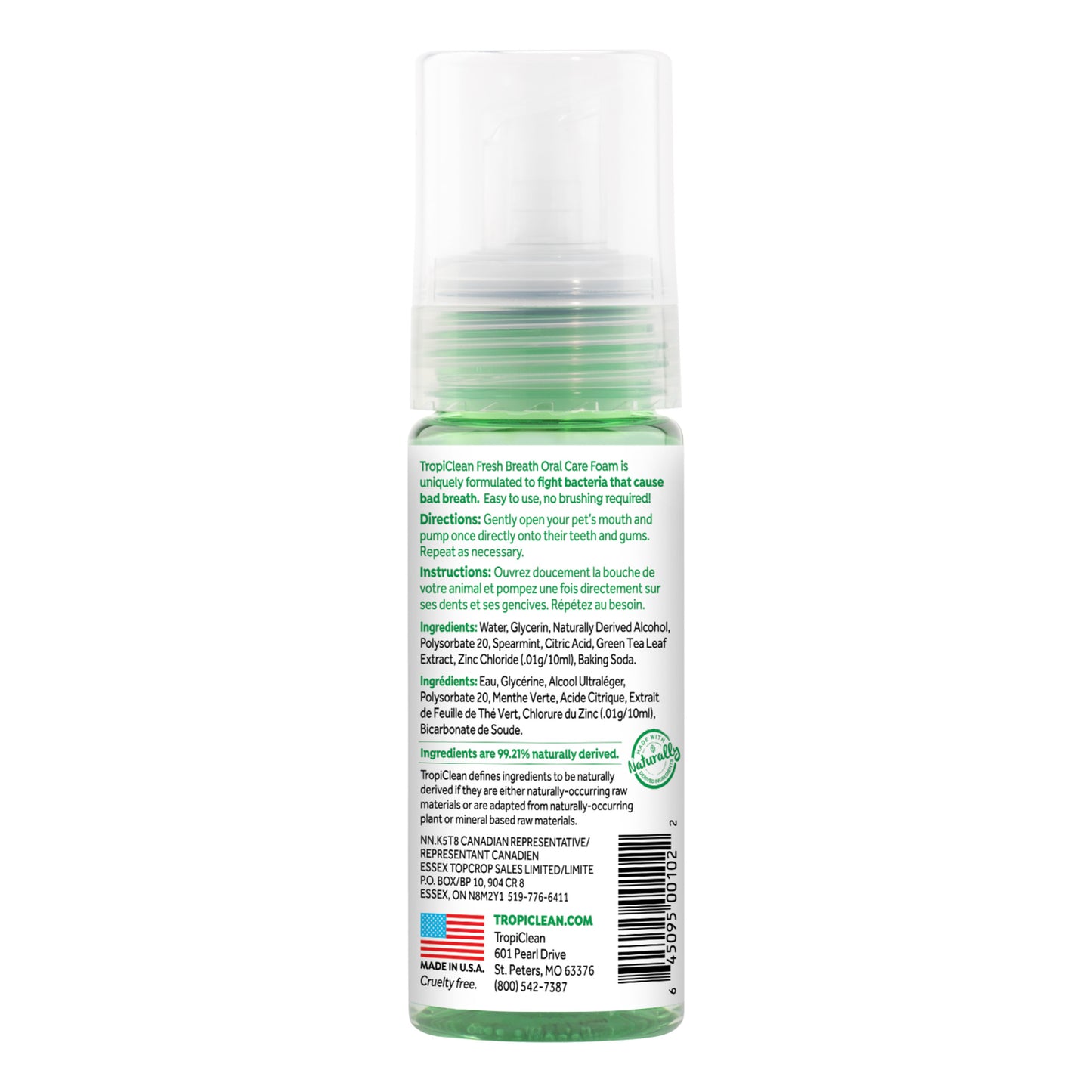Tropiclean Fresh Breath Mint Foam