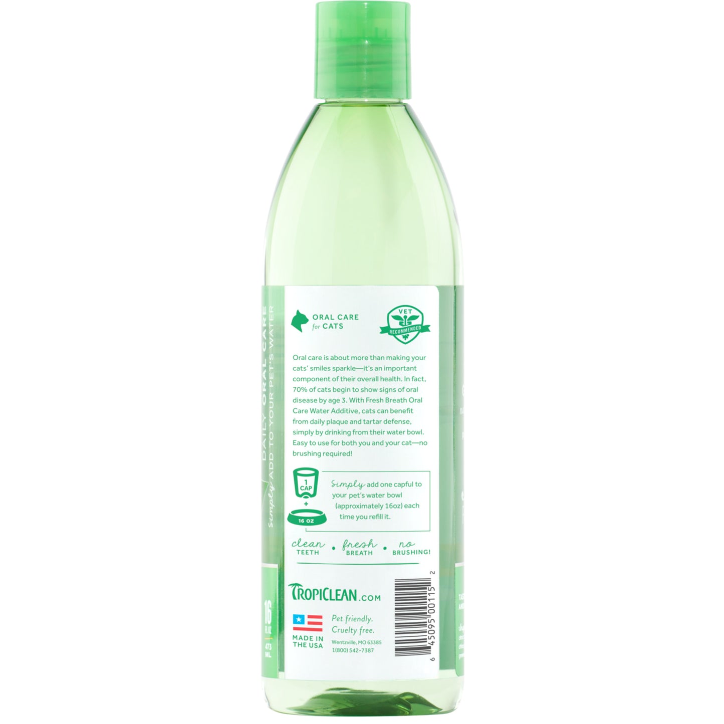 TropiClean Fresh Breath Dental Health Solution for Cats 473mL