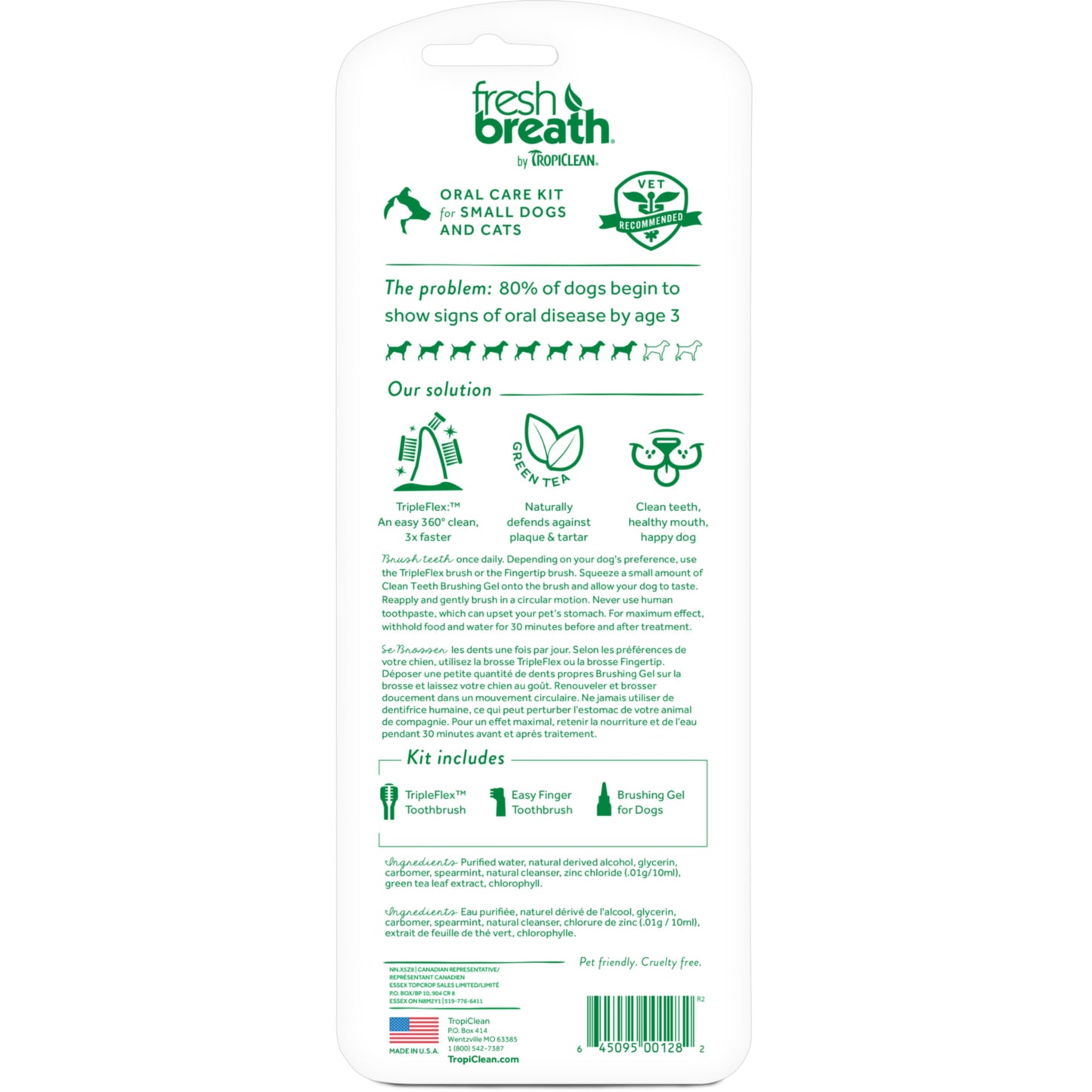 TropiClean Fresh Breath Oral Care Kit for Dogs