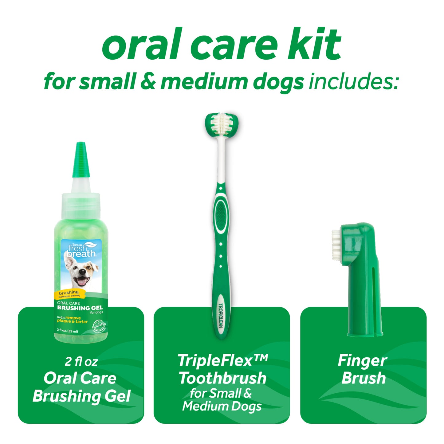 TropiClean Fresh Breath Oral Care Kit for Dogs