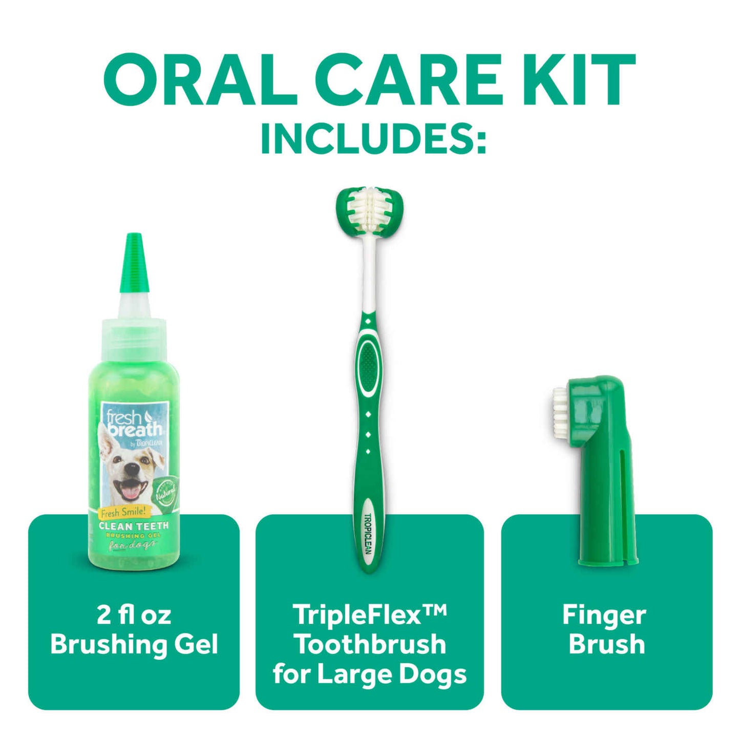TropiClean Fresh Breath Oral Care Kit for Dogs
