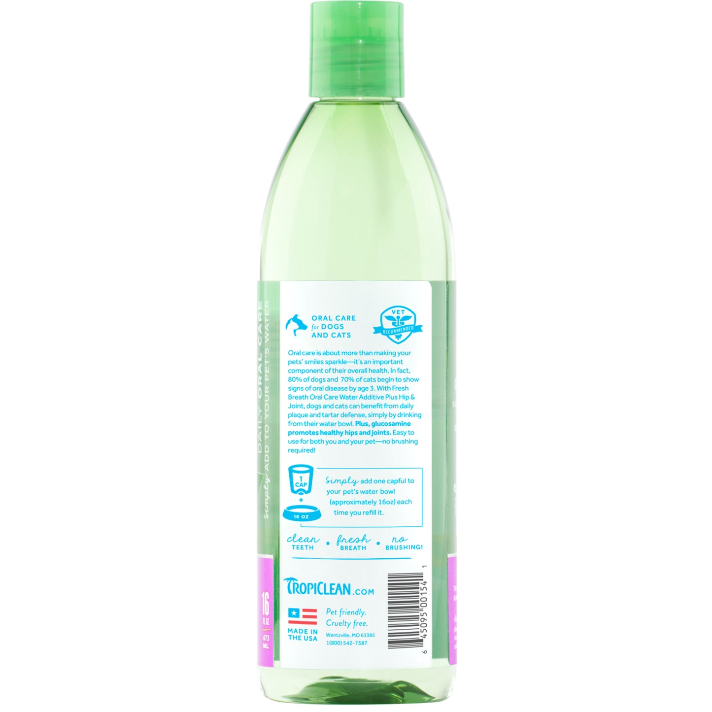 TropiClean Fresh Breath Dental Health Solution plus Hip & Joint Support