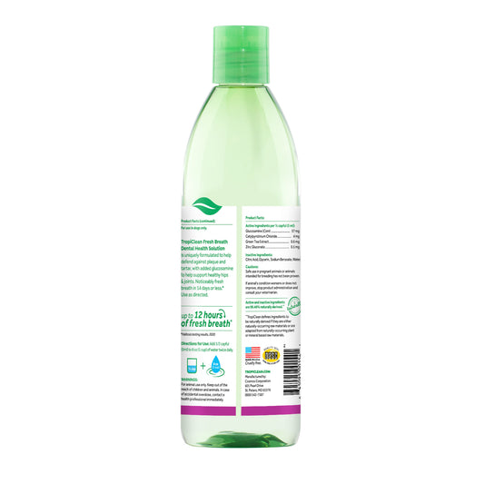 TropiClean Fresh Breath Dental Health Solution plus Hip & Joint Support