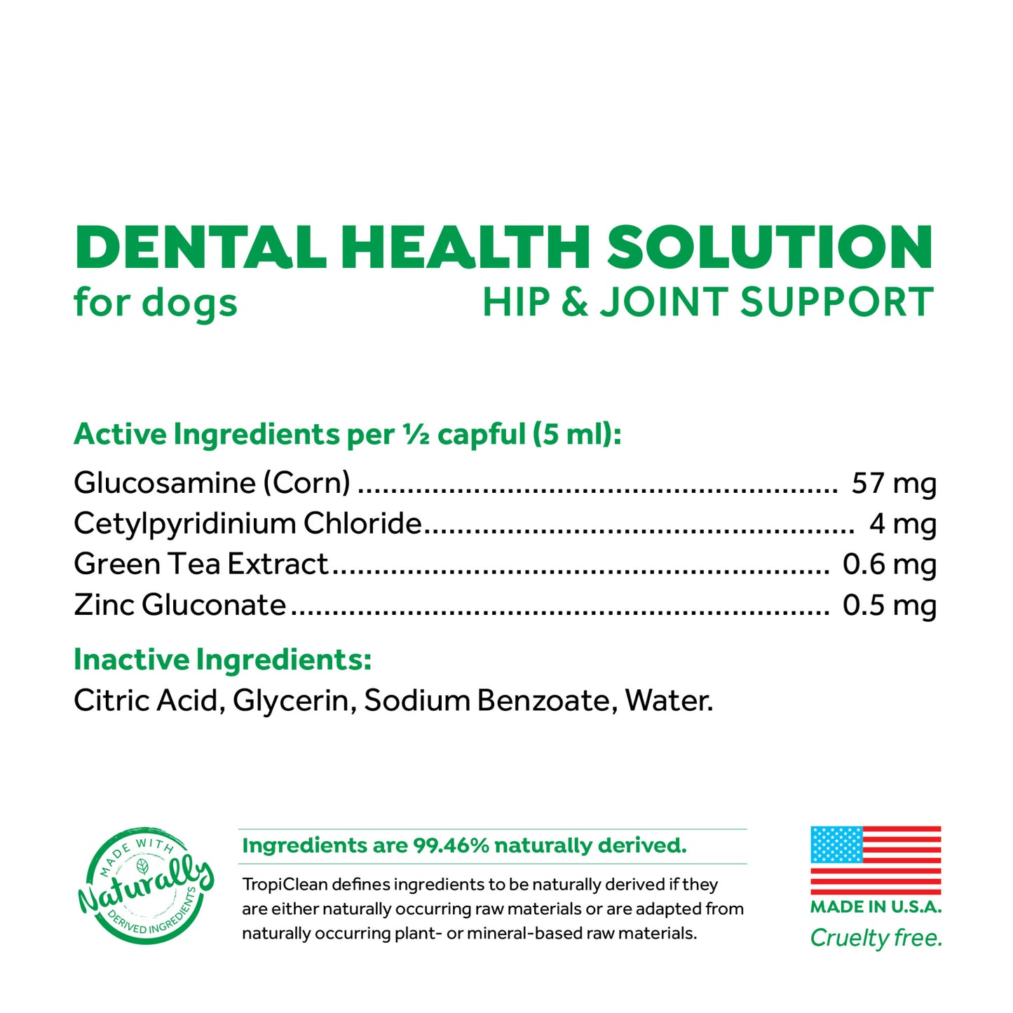 TropiClean Fresh Breath Dental Health Solution plus Hip & Joint Support