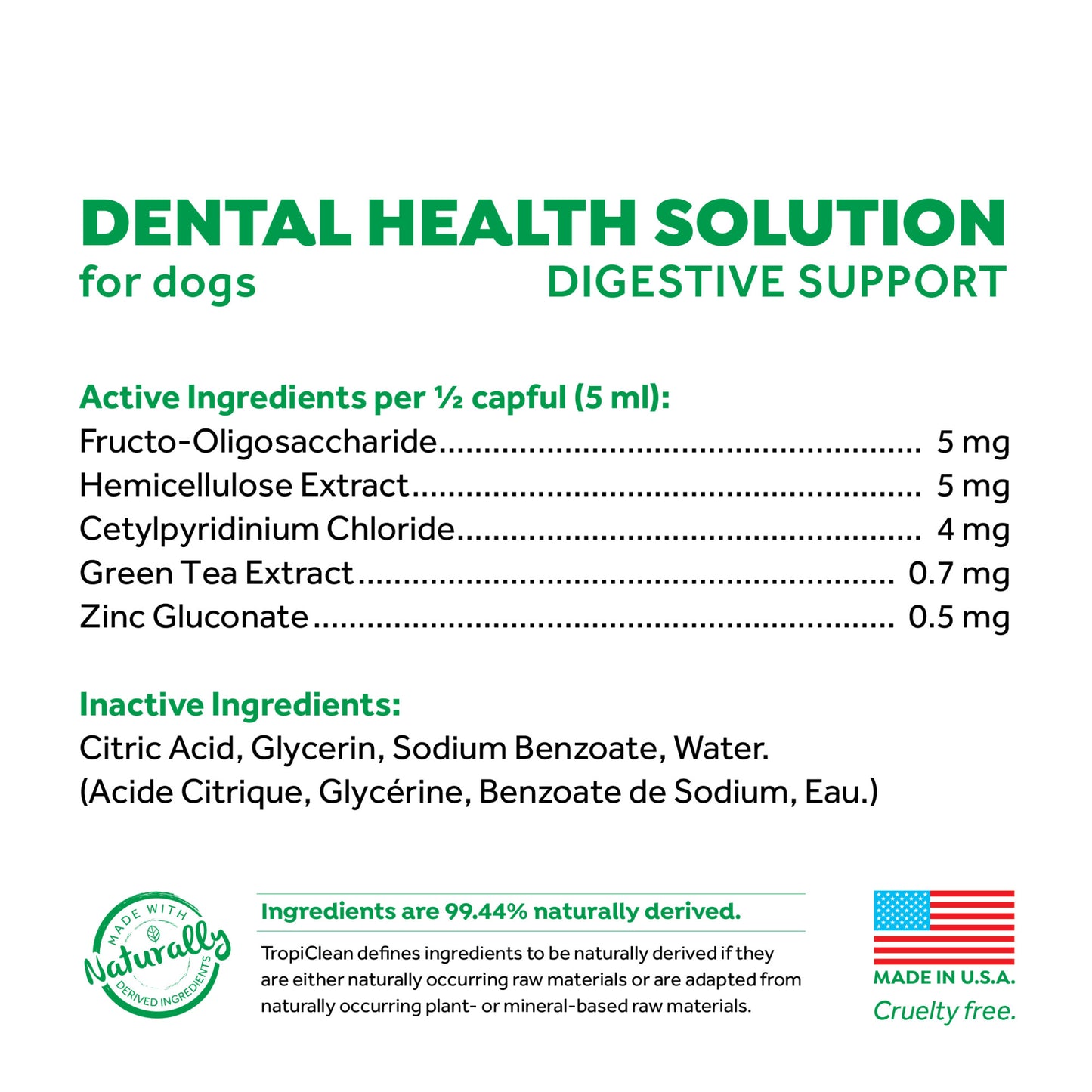TropiClean Fresh Breath Dental Health Solution plus Digestive Support