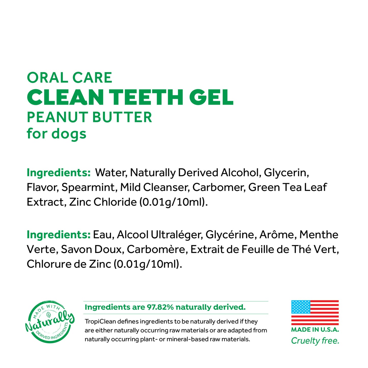 TropiClean Fresh Breath Oral Care Clean Teeth Gel Peanut Butter