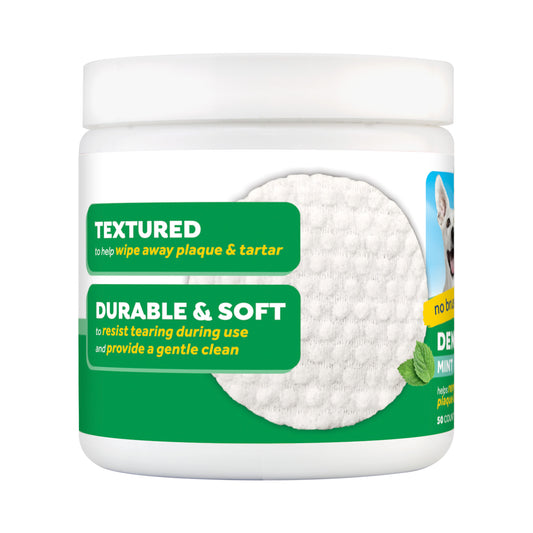 TropiClean Fresh Breath Dental Wipes for Dogs 50pk