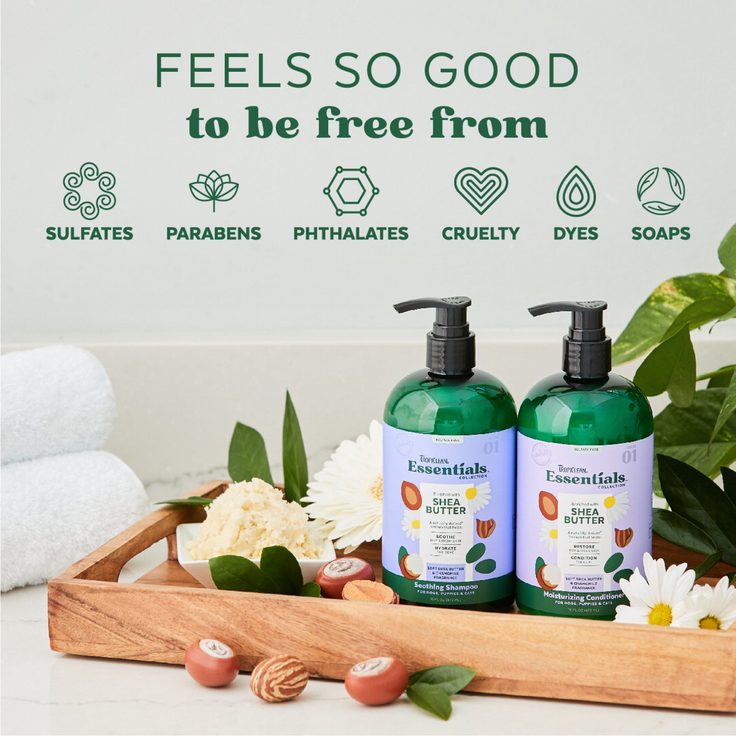 TropiClean Essentials Shea Butter Shampoo