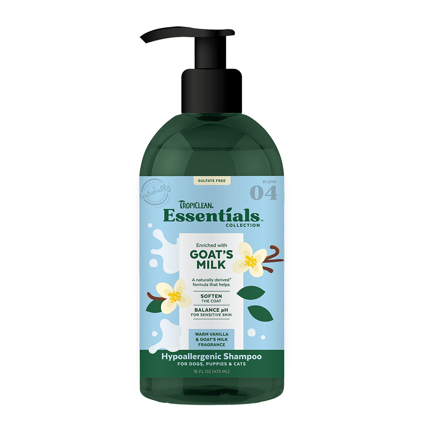 TropiClean Essentials Goat's Milk Shampoo