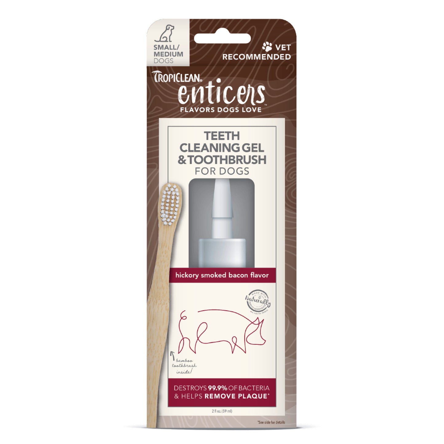 Tropiclean Enticers Teeth Cleaning Kit Hickory Smoked Bacon