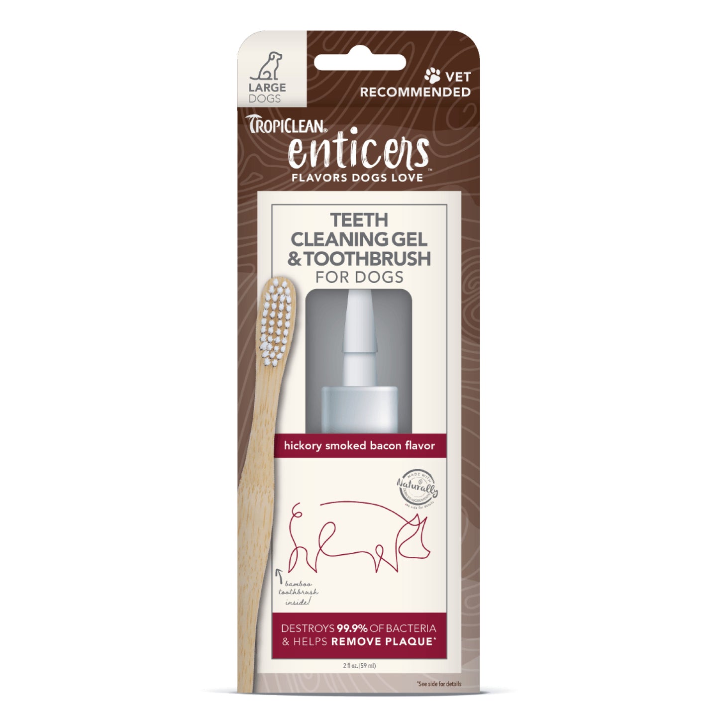 Tropiclean Enticers Teeth Cleaning Kit Hickory Smoked Bacon