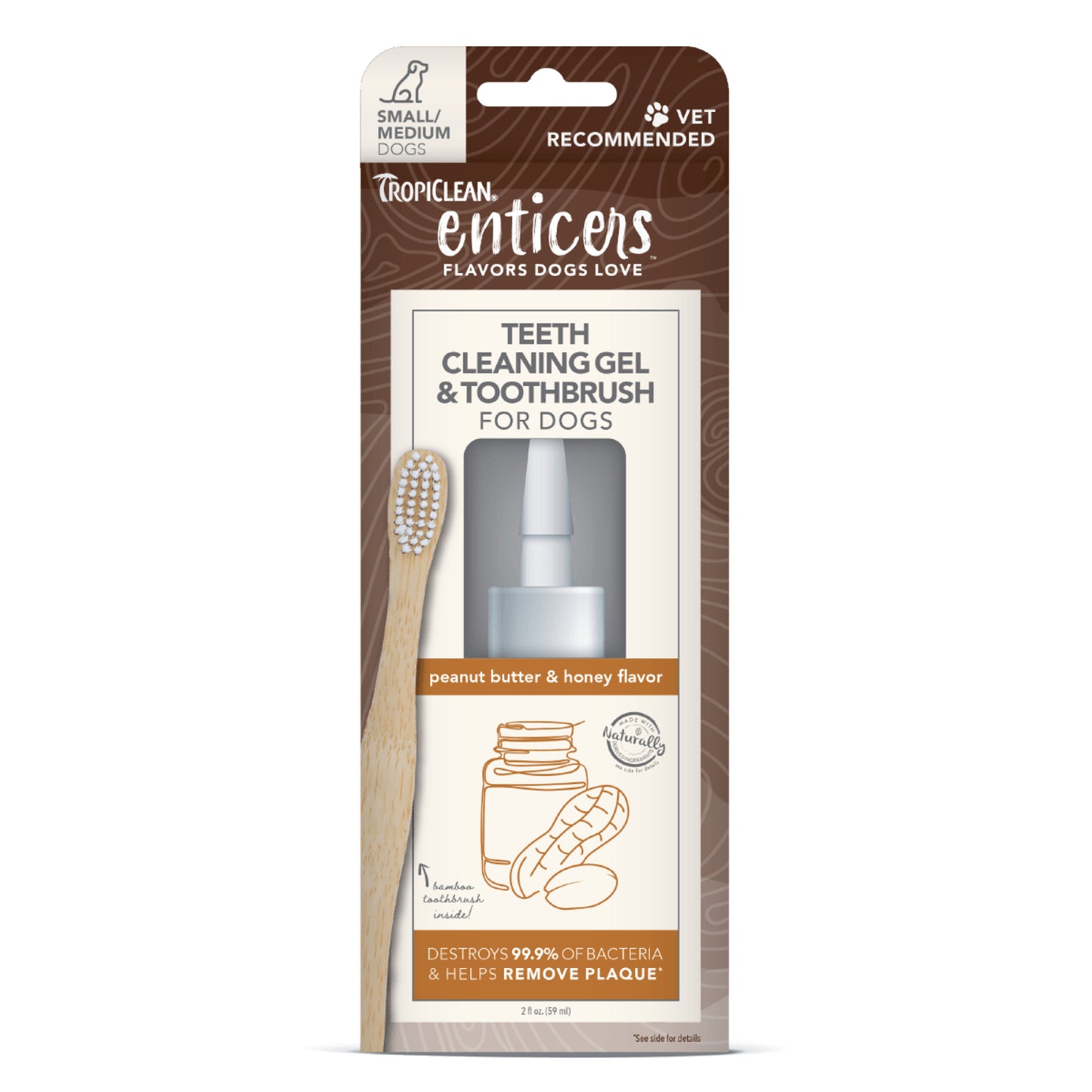 Tropiclean Enticers Teeth Cleaning Kit Peanut Butter & Honey