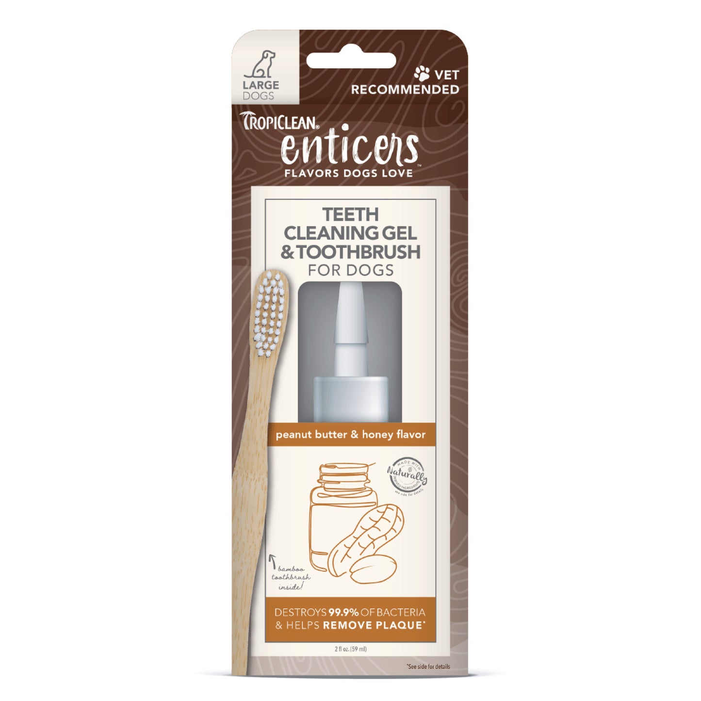 Tropiclean Enticers Teeth Cleaning Kit Peanut Butter & Honey