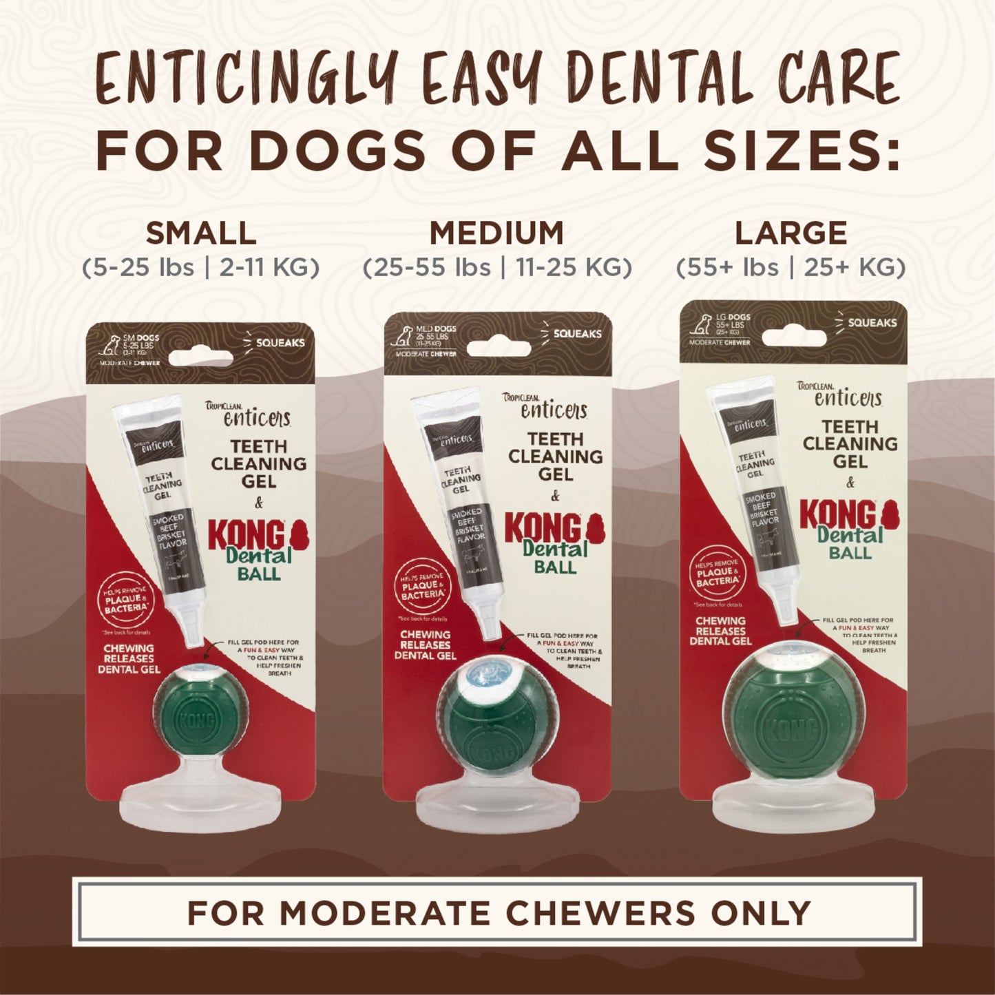 TropiClean Enticers Kong Dental Ball & Smoked Beef Brisket Gel