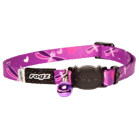 Rogz Kiddycat Safety Release Collar Purple Dragonfly