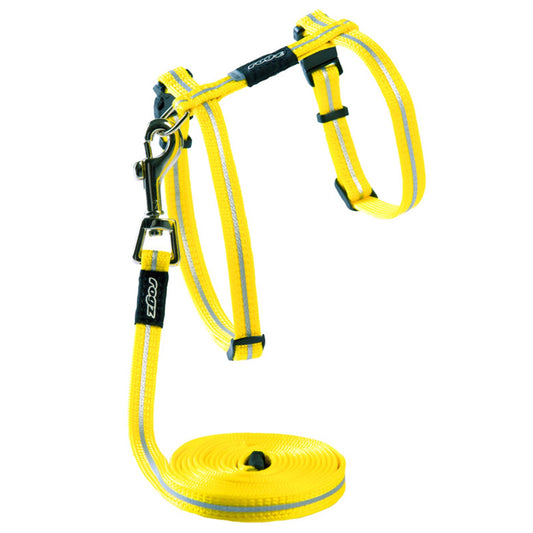 Rogz Alleycat Harness & Lead Set Dayglo Yellow