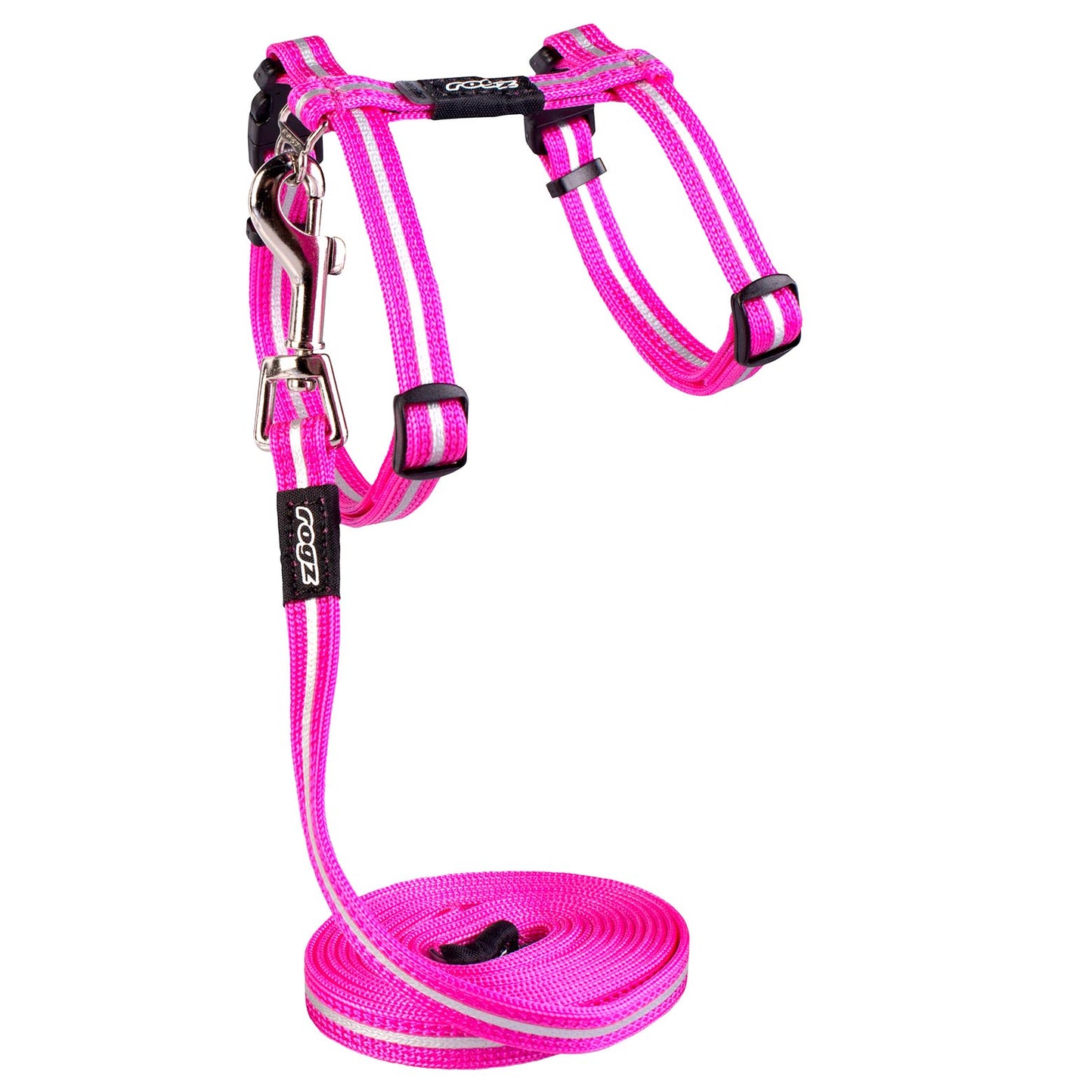 Rogz Alleycat Harness & Lead Set Pink