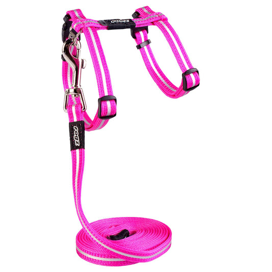 Rogz Alleycat Harness & Lead Set Pink