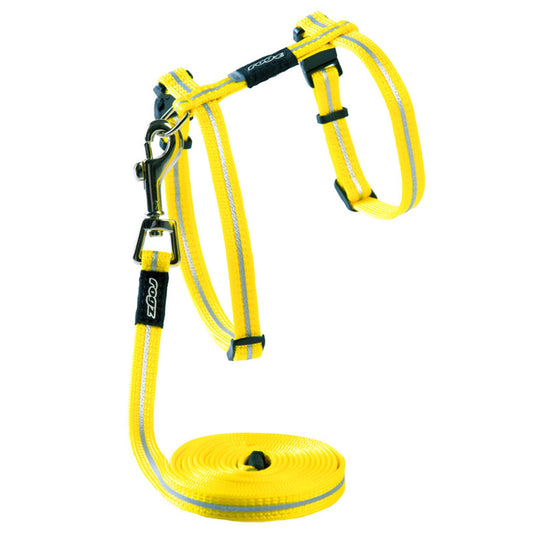 Rogz Alleycat Harness & Lead Set Dayglo Yellow