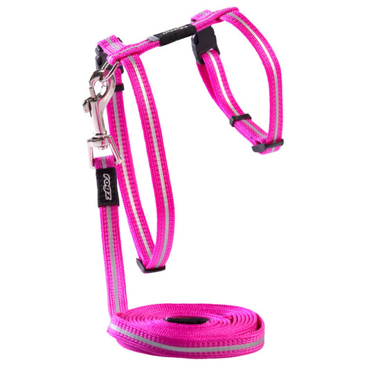 Rogz Alleycat Harness & Lead Set Pink