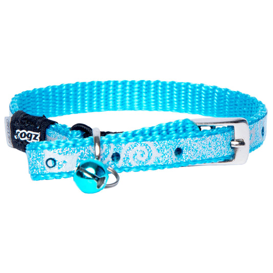 Rogz Sparklecat Pin Buckle Collar Turquoise