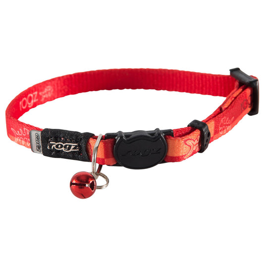 Rogz Kiddycat Safety Release Collar Orange Tango Fishbones