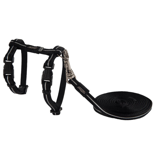 Rogz Alleycat Harness & Lead Set Black