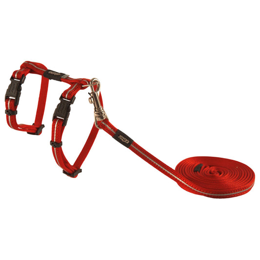 Rogz Alleycat Harness & Lead Set Red