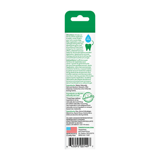TropiClean Fresh Breath Oral Care Clean Teeth Gel for Cats 59mL
