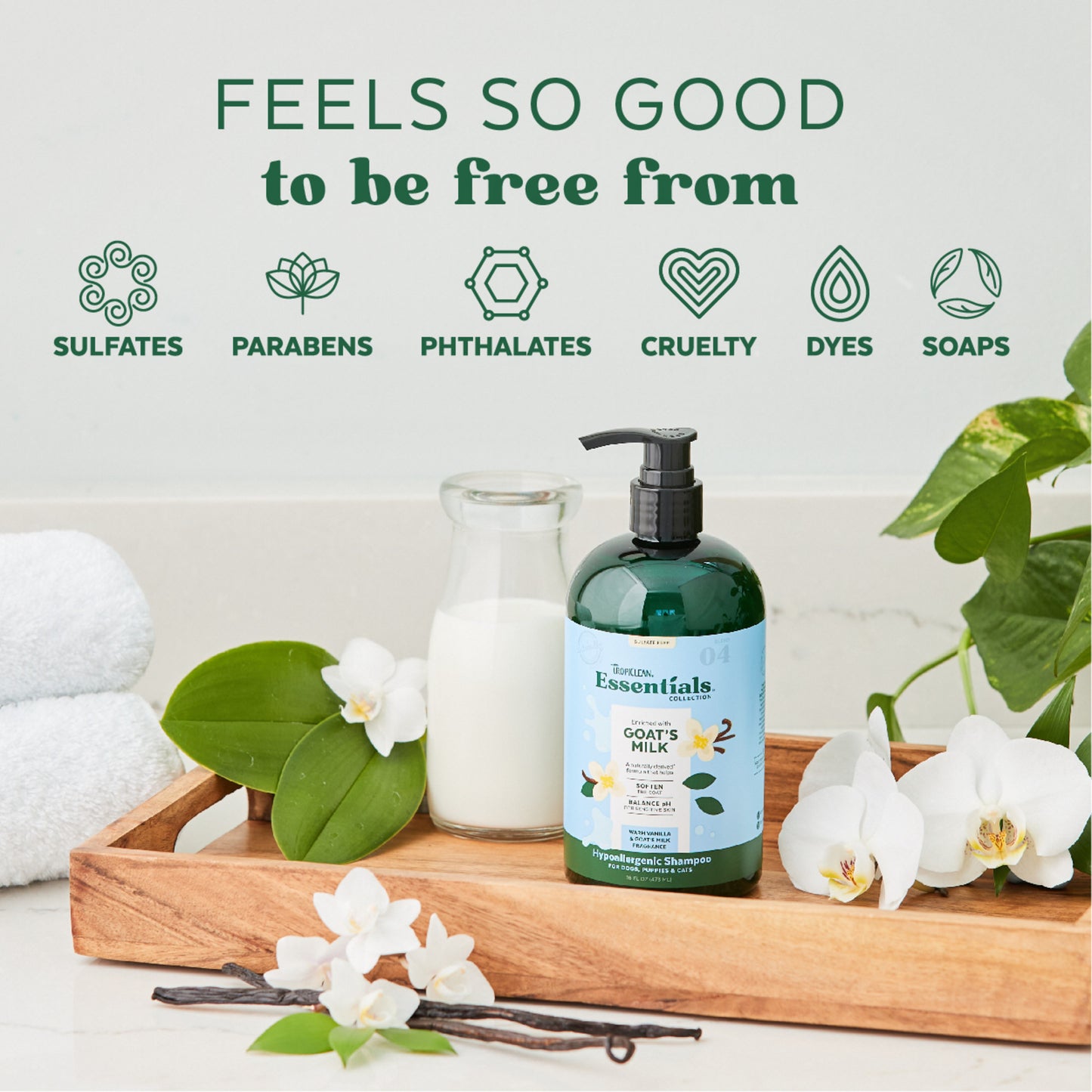 TropiClean Essentials Goat's Milk Shampoo