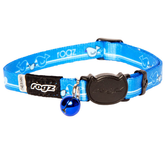 Rogz Kiddycat Safety Release Collar Blue Royal Birds Xsml