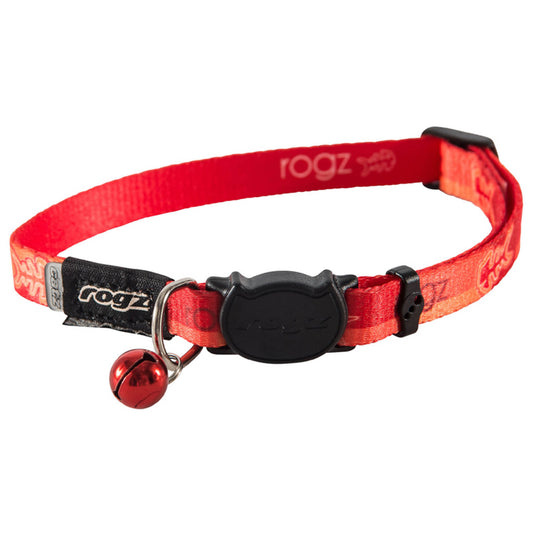Rogz Kiddycat Safety Release Collar Orange Tango Fishbones