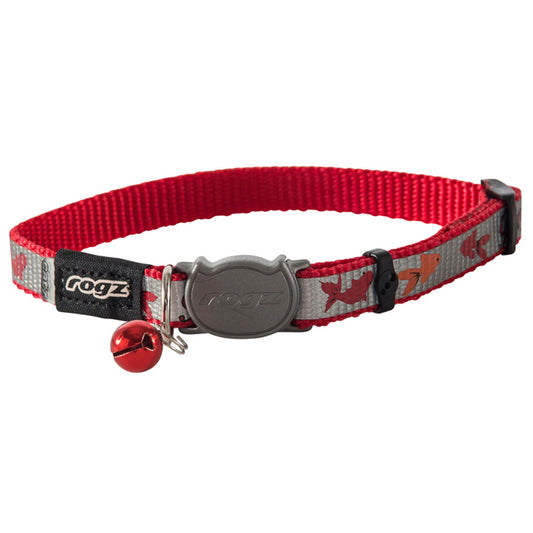 Rogz Reflectocat Safety Release Collar Red Fish